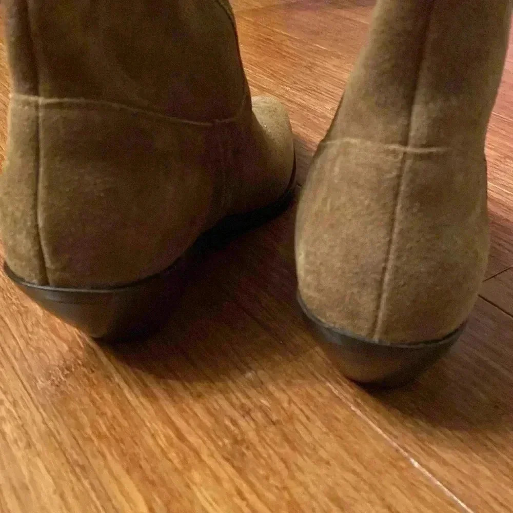 Boden Tan Suede Heeled Boots western - Picture 5 of 8